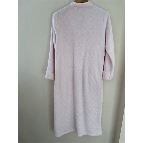 Miss Elaine Velour Robe Duster Housecoat Size Small Zip Front Tassel Embroidery - Picture 3 of 9
